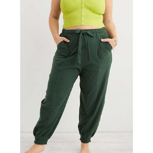 Aerie NWT Green High Waisted Vacay Jogger Size Small Lounge Pants Pajamas - Picture 1 of 7